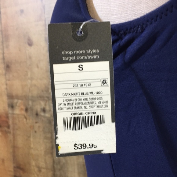 Mossimo Swimsuit Womens‎ Small Dark Night Blue Lace Up One Piece Swimwear - Picture 6 of 14